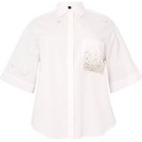 YOEK - Blouse - Katoen - Wit - Halve Mouwen - Knoopsluiting