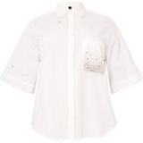 YOEK - Blouse - Katoen - Wit - Halve Mouwen - Knoopsluiting