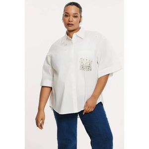 YOEK - Blouse - Katoen - Wit - Halve Mouwen - Knoopsluiting