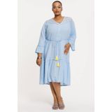 YOEK - A-lijn Jurk - Lichtblauw - Met Glitter