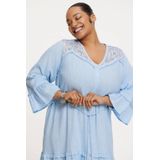 YOEK - A-lijn Jurk - Lichtblauw - Met Glitter