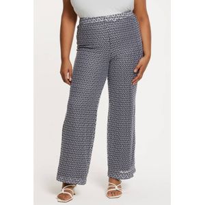 YOEK - Straight High Waist Casual Broek - Donkerblauw