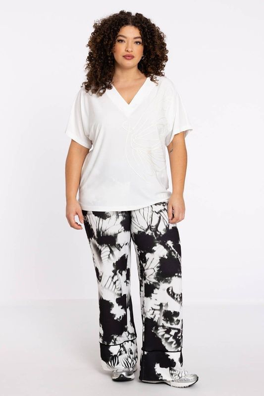 YOEK - Hannelore - Broek - Zwart-Wit - Dolce Stof