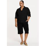 YOEK - Blouse - Zwart - Katoen - Rechte Pasvorm - Halflange Mouwen