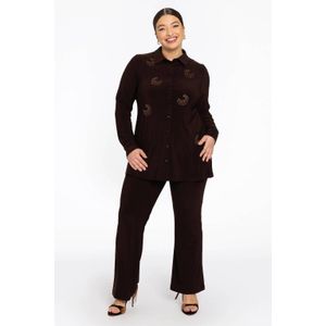 Dolce - Blouse - Bruin - Flare met Strass