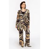 EMILY - Lange Blazer - Retro Print - Aardetinten