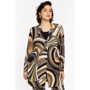 EMILY - Lange Blazer - Retro Print - Aardetinten