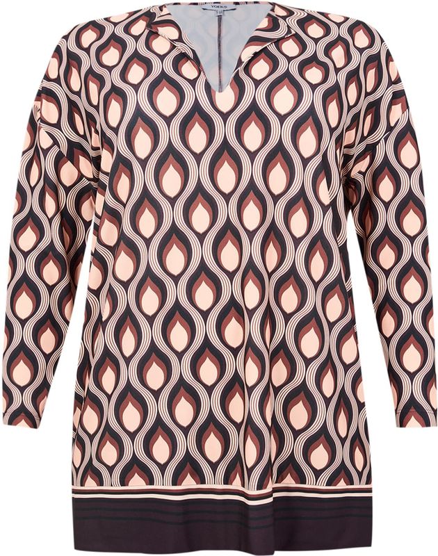 GOCCIA - Tuniek - Vierkant - Retro-geïnspireerd Dessin - Warme Tinten