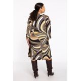 Jurk - EMILY - A-lijn - Retroprint - Bruin Oker Zand