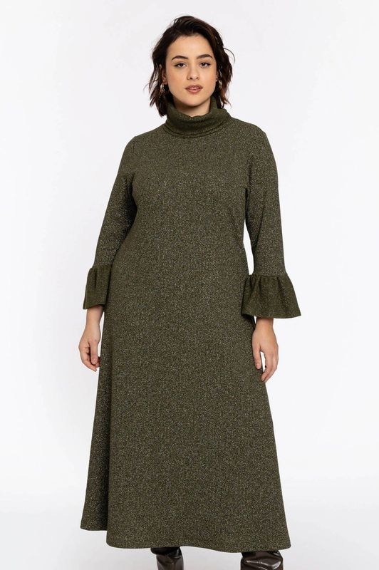 Lange Jurk - Olijfgroen - A-lijn