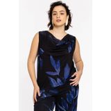 Singlet - Diepblauw - VALENTINE - Mouwloze Top - Bloemenprint