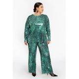 Pantalon - Groen - Dierenprint - Rechte Wijde Pijp