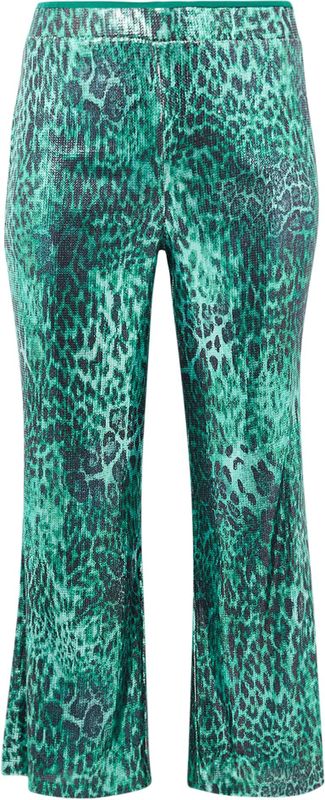Pantalon - Groen - Dierenprint - Rechte Wijde Pijp