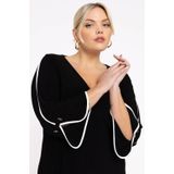 A-lijn jurk - DOLCE - V-hals - Wijd uitlopende Mouwen - Elegante Basic