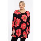 Tuniek - PETALS - Roodtinten - Wide Bottom Pasvorm - Lange Mouwen