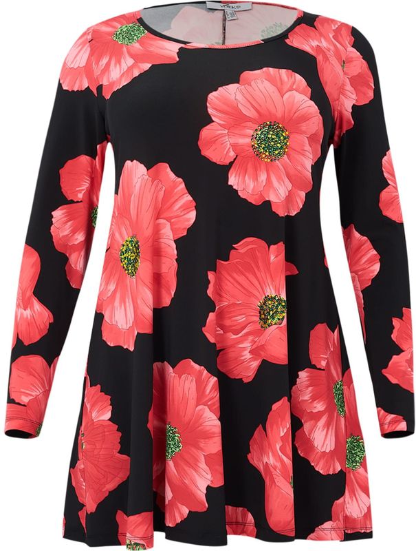 Tuniek - PETALS - Roodtinten - Wide Bottom Pasvorm - Lange Mouwen