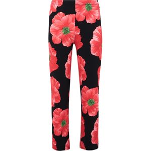 Pantalon - PETALS-print - Rood - Stretchstof
