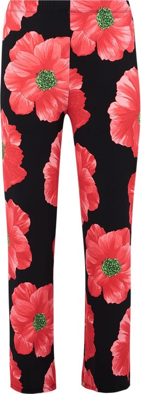 Pantalon - PETALS-print - Rood - Stretchstof