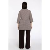 Tuniek - CAMILLA - Ruitjesprint - A-lijn - Driekwart Mouwen