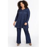 Geplooide Tuniek - DENIM DOLCE - Denimlook - Lange Mouwen