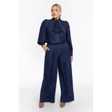 Tuniek - DENIM DOLCE - Met Strik - Zachte Denimlook - Lange Pofmouwen