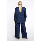 Tuniek - DENIM DOLCE - Met Strik - Zachte Denimlook - Lange Pofmouwen