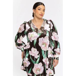 Tuniek - FIORITO - Zacht Velours - Kleurrijke Bloemenprint