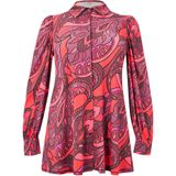 A-lijn Blouse GLORIA - Rood Paars Roze - Volumineuze Mouwen - Knoopsluiting
