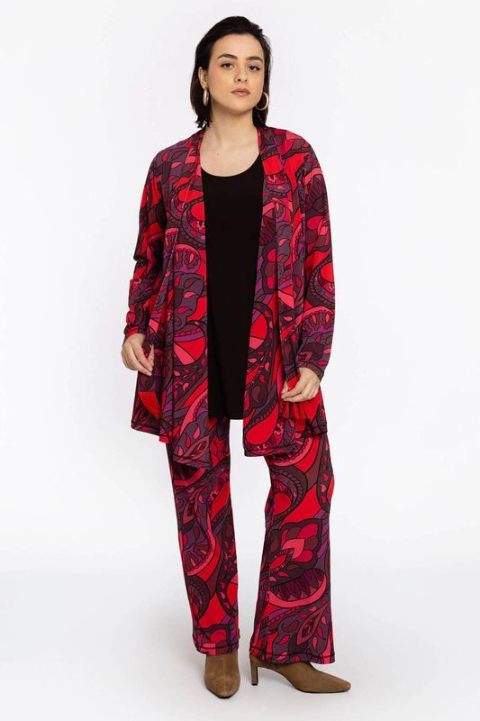 GLORIA - Pantalon - Bootleg - Kleurrijke Retro Bloemenprint