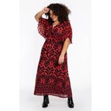 Maxi-jurk - IKAT - Flatterend Overslagmodel - V-hals - Strikceintuur
