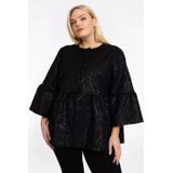 Korte Blazer SARAH - Zebra Patroon - Jacquard Stof - 3 Kwart Mouwen