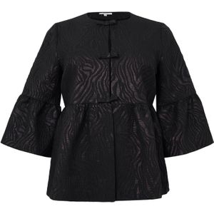 Korte Blazer SARAH - Zebra Patroon - Jacquard Stof - 3 Kwart Mouwen