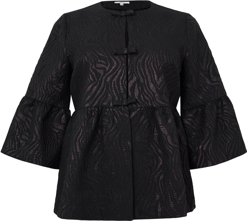 Korte Blazer SARAH - Zebra Patroon - Jacquard Stof - 3 Kwart Mouwen