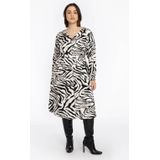 Jurk - Zwart-witte Tijgerprint - A-lijn Model