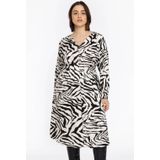 Jurk - Zwart-witte Tijgerprint - A-lijn Model
