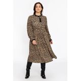 Jurk - VIO - Leopardprint - Licht Uitlopende Pasvorm