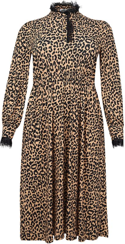 Jurk - VIO - Leopardprint - Licht Uitlopende Pasvorm