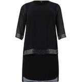 Jurk - Zwart - CHIFFON - A-lijn