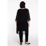 Jurk - Zwart - CHIFFON - A-lijn