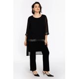 Jurk - Zwart - CHIFFON - A-lijn