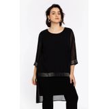 Jurk - Zwart - CHIFFON - A-lijn