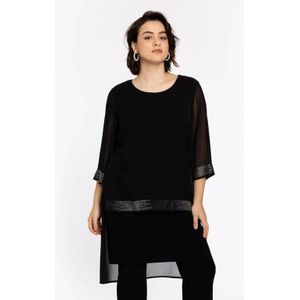 Jurk - Zwart - CHIFFON - A-lijn