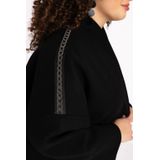 Jas - Zwart - Damesjas - Rechte Pasvorm - Glinsterende Steentjes