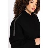 Jas - Zwart - Damesjas - Rechte Pasvorm - Glinsterende Steentjes