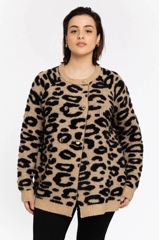 Vest - CHEETA - Panterprint - Zwart en Camel