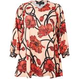 Tuniek - PAPAVERO - Wide Bottom - A-lijn - V-hals - Pofmouwen