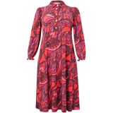 Jurk - GLORIA - Rood- en Paarstinten - A-lijn
