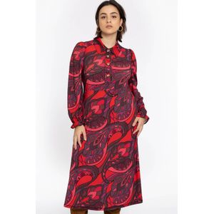 Jurk - GLORIA - Rood- en Paarstinten - A-lijn