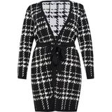 Vest - Zwart-Wit - Ruitprint - Lange Vest