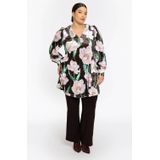 Tuniek - FIORITO - Bloemenprint - Wijd Uitlopend - V-hals - Pofmouwen